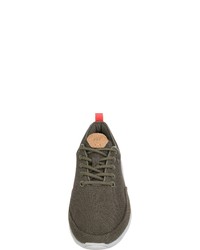 olivgrüne Leder niedrige Sneakers von Boxfresh