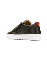 olivgrüne Leder niedrige Sneakers von Mason Garments