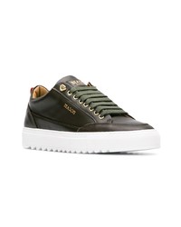 olivgrüne Leder niedrige Sneakers von Mason Garments