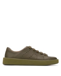 olivgrüne Leder niedrige Sneakers von Camper