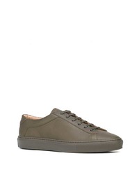 olivgrüne Leder niedrige Sneakers von Koio