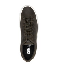 olivgrüne Leder niedrige Sneakers von Camper