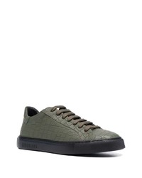 olivgrüne Leder niedrige Sneakers von Hide&Jack