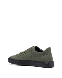 olivgrüne Leder niedrige Sneakers von Hide&Jack