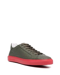 olivgrüne Leder niedrige Sneakers von Hide&Jack