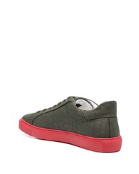 olivgrüne Leder niedrige Sneakers von Hide&Jack