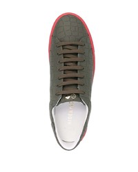 olivgrüne Leder niedrige Sneakers von Hide&Jack