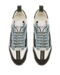olivgrüne Leder niedrige Sneakers von Bally