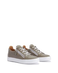 olivgrüne Leder niedrige Sneakers von Giuseppe Zanotti