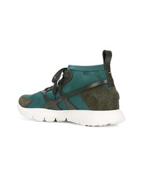 olivgrüne Leder niedrige Sneakers von Valentino