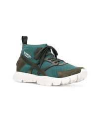 olivgrüne Leder niedrige Sneakers von Valentino