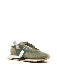 olivgrüne Leder niedrige Sneakers von Ghoud