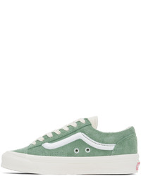 olivgrüne Leder niedrige Sneakers von Vans