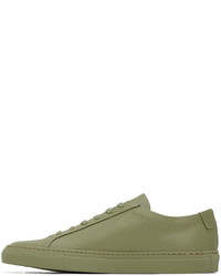 olivgrüne Leder niedrige Sneakers von Common Projects