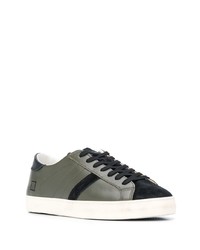 olivgrüne Leder niedrige Sneakers von D.A.T.E