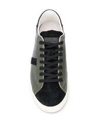 olivgrüne Leder niedrige Sneakers von D.A.T.E