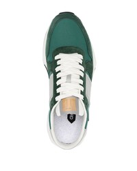 olivgrüne Leder niedrige Sneakers von Tom Ford