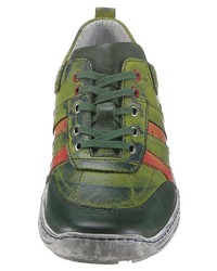 olivgrüne Leder niedrige Sneakers von KACPER