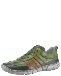 olivgrüne Leder niedrige Sneakers von KACPER