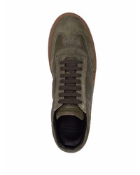olivgrüne Leder niedrige Sneakers von Officine Creative