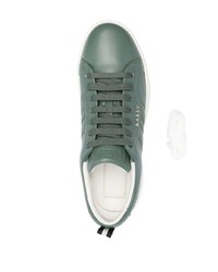 olivgrüne Leder niedrige Sneakers von Bally