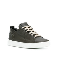 olivgrüne Leder niedrige Sneakers von Alexander Smith