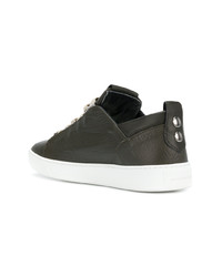 olivgrüne Leder niedrige Sneakers von Alexander Smith