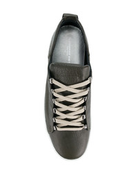 olivgrüne Leder niedrige Sneakers von Alexander Smith