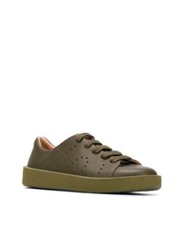 olivgrüne Leder niedrige Sneakers von Camper