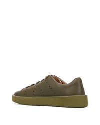 olivgrüne Leder niedrige Sneakers von Camper