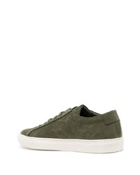 olivgrüne Leder niedrige Sneakers von Common Projects