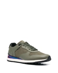 olivgrüne Leder niedrige Sneakers von PS Paul Smith