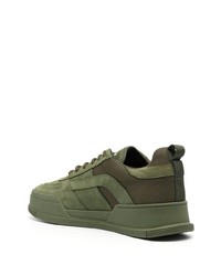 olivgrüne Leder niedrige Sneakers von DSQUARED2