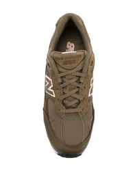 olivgrüne Leder niedrige Sneakers von New Balance