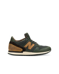 olivgrüne Leder niedrige Sneakers von New Balance