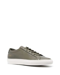 olivgrüne Leder niedrige Sneakers von Common Projects