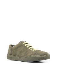 olivgrüne Leder niedrige Sneakers von Camper