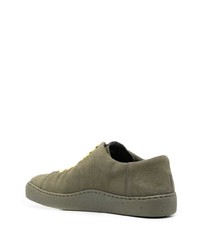 olivgrüne Leder niedrige Sneakers von Camper