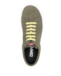 olivgrüne Leder niedrige Sneakers von Camper