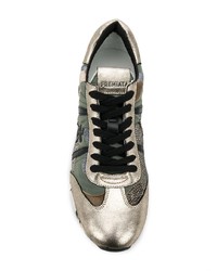 olivgrüne Leder niedrige Sneakers von White Premiata