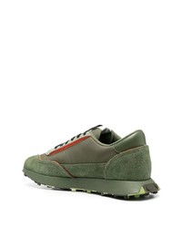olivgrüne Leder niedrige Sneakers von Diesel