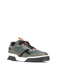 olivgrüne Leder niedrige Sneakers von Diesel