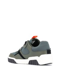 olivgrüne Leder niedrige Sneakers von Diesel