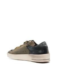 olivgrüne Leder niedrige Sneakers von Golden Goose