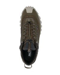 olivgrüne Leder niedrige Sneakers von Moncler