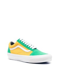 olivgrüne Leder niedrige Sneakers von Vans