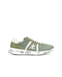 olivgrüne Leder niedrige Sneakers von White Premiata