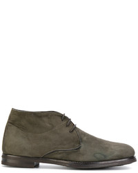 olivgrüne Leder Oxford Schuhe von Andrea Ventura