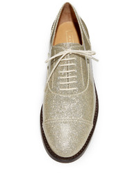 olivgrüne Leder Oxford Schuhe von Marc Jacobs