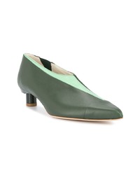 olivgrüne Leder Pumps von Tibi